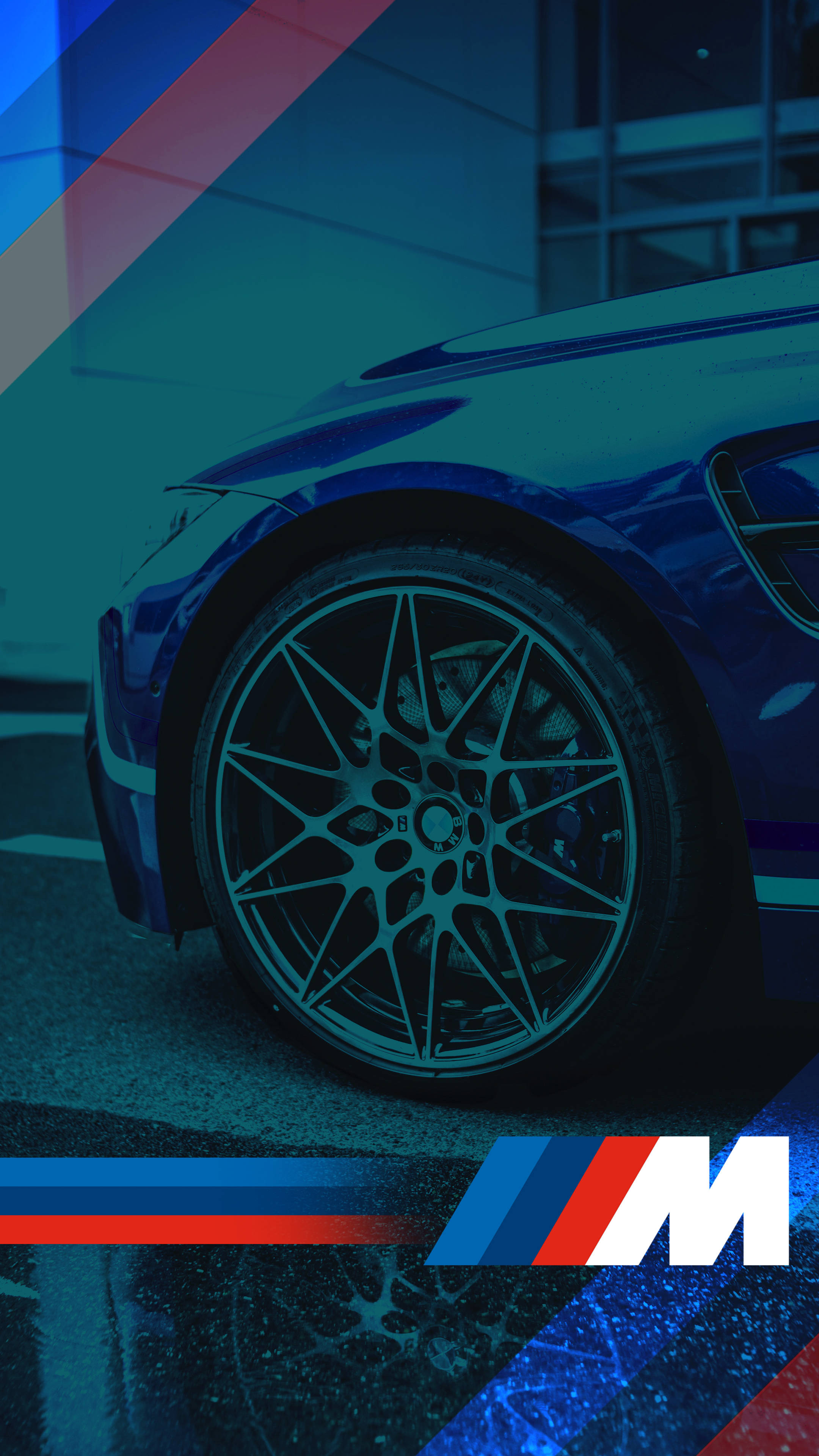 Lốp Xe Màu Xanh Có Logo BMW M Hình nền