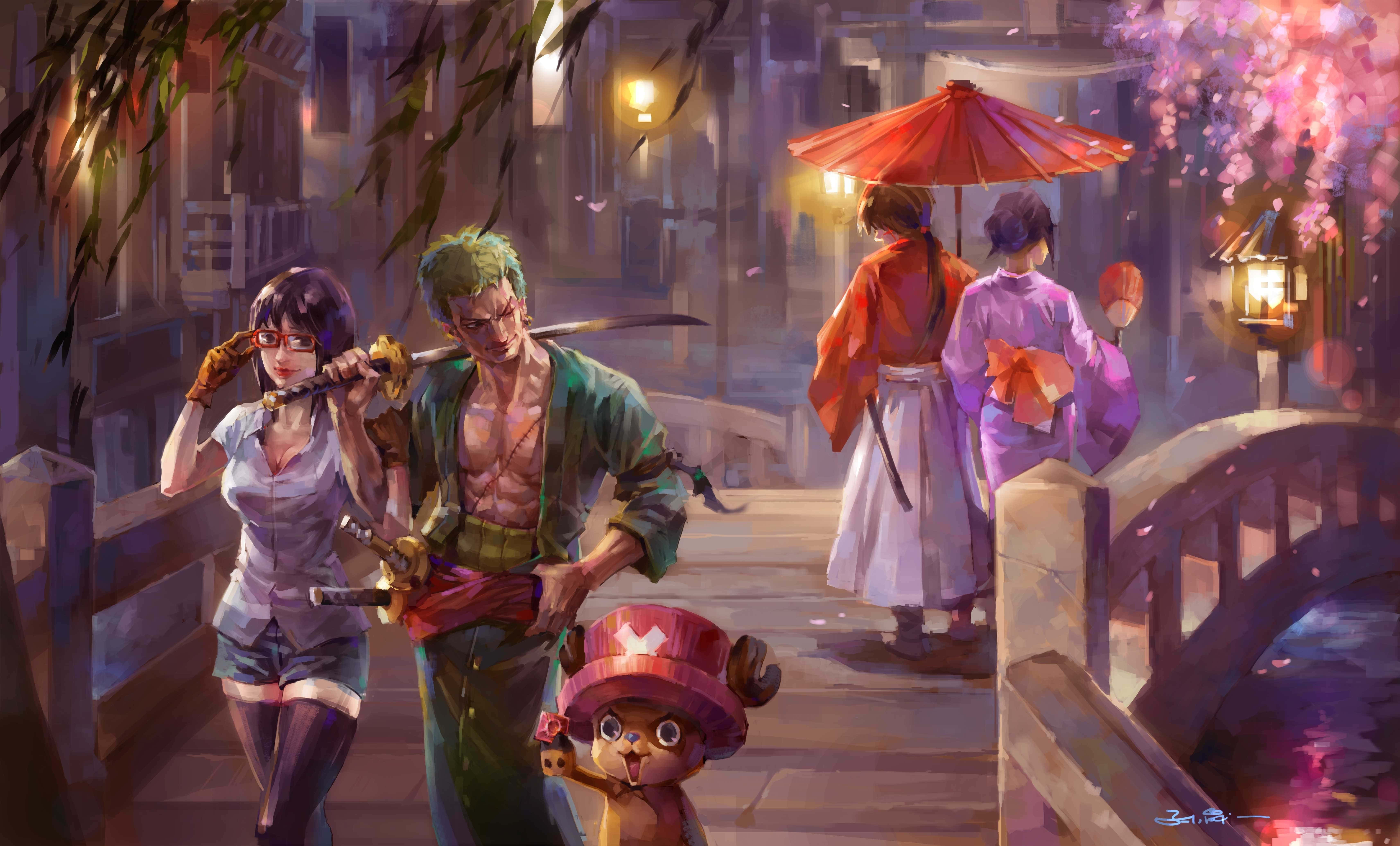 Luffy chuẩn bị và tăng sức mạnh cho cuộc phiêu lưu tiếp theo. Hình nền