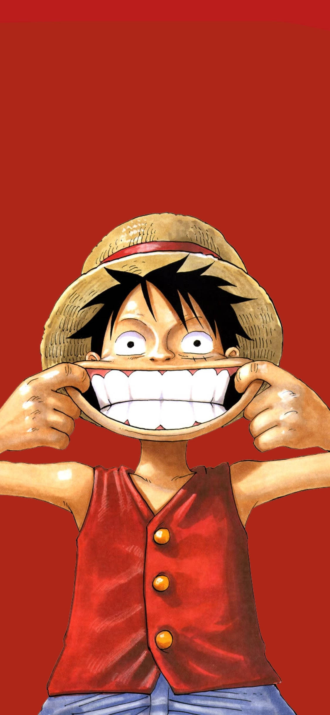 Luffy Cười Trên Nền Đỏ Hình nền