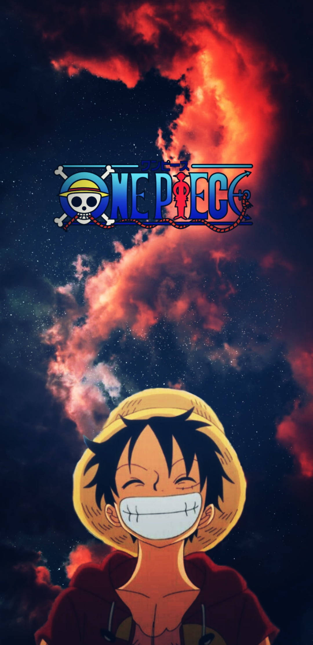 Luffy đêm sao thẩm mỹ với logo Hình nền