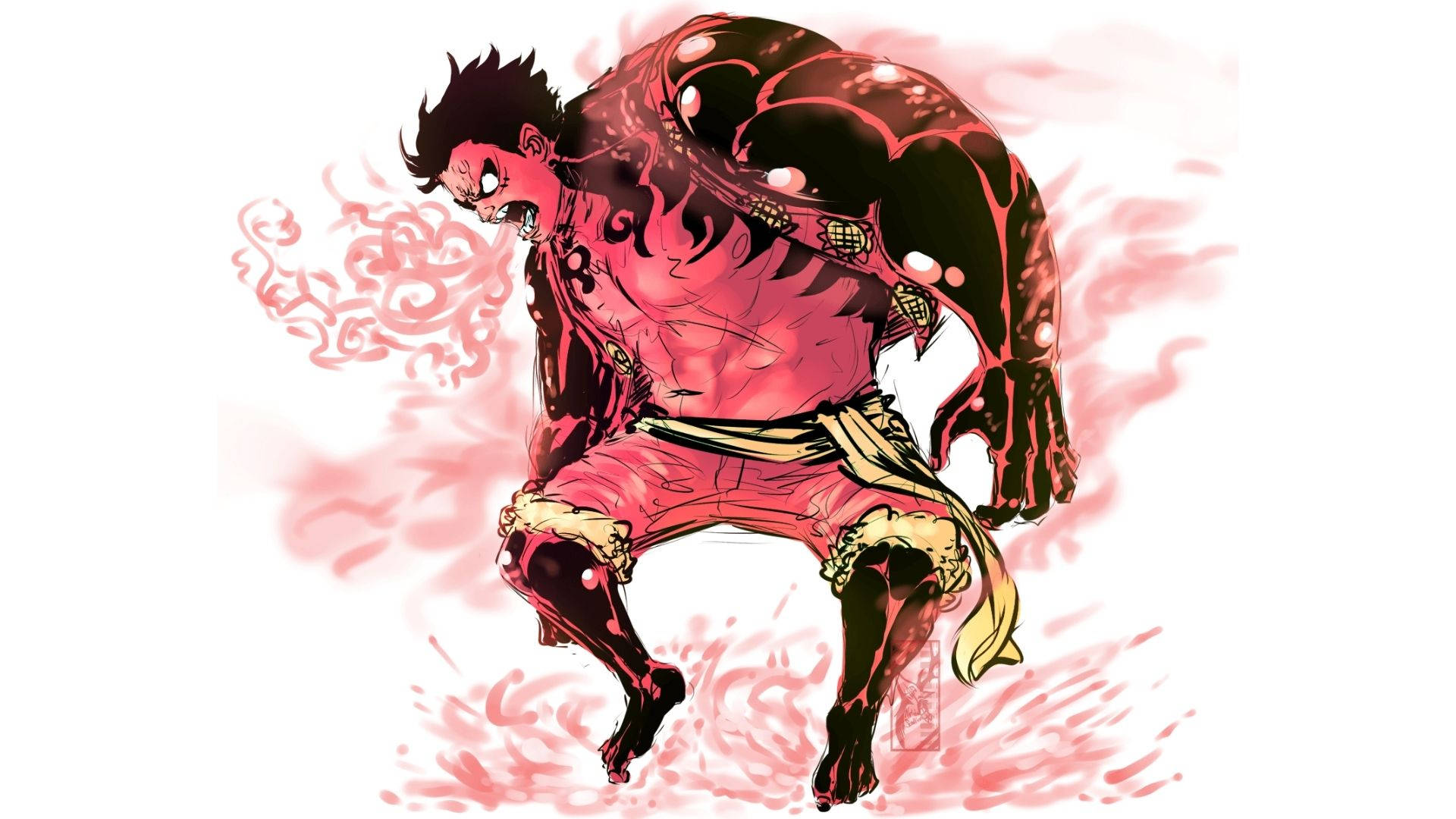 Luffy Gear 4 Thân Đỏ Hình nền