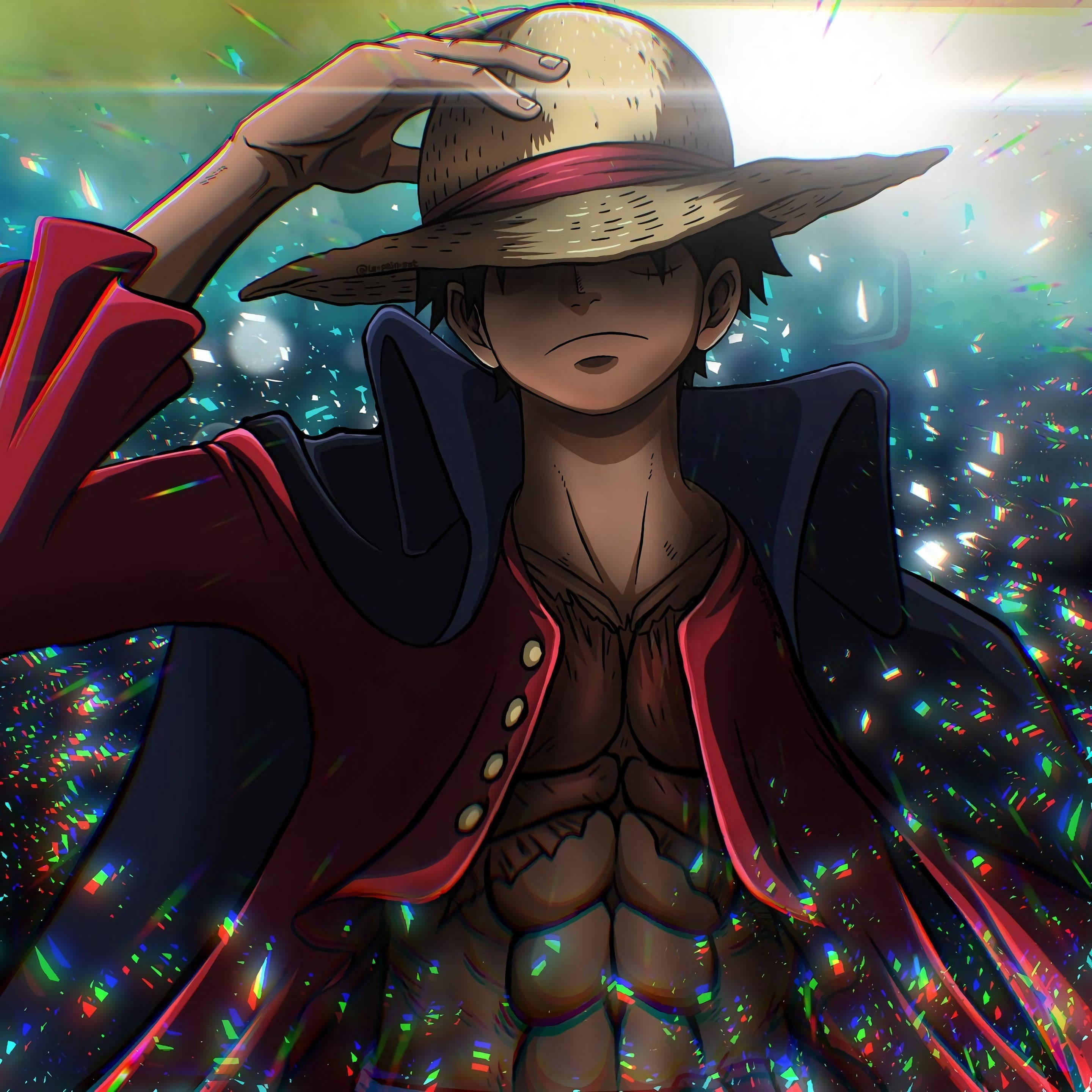 Luffy Glitchcore Thẩm Mỹ Hình nền