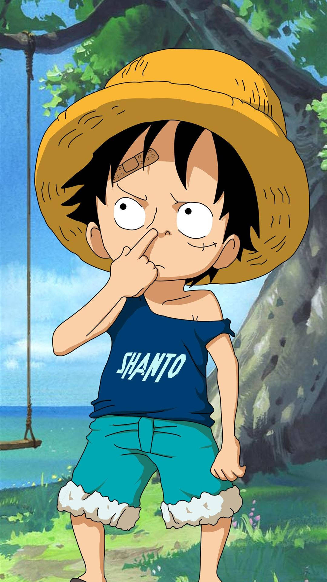 Hình nền iPhone Luffy nhỏ One Piece