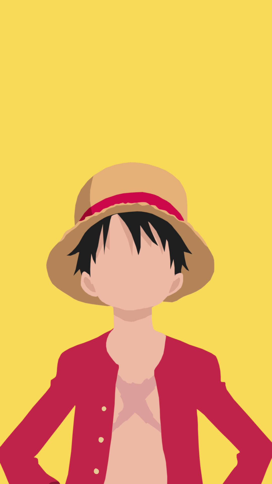 Luffy One Piece phong cách tối giản cho iPhone Hình nền
