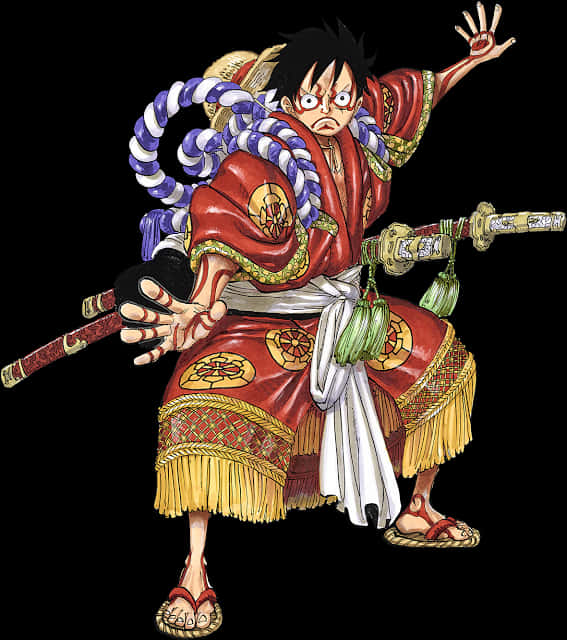 Luffy trong trang phục truyền thống Nhật Bản Hình nền