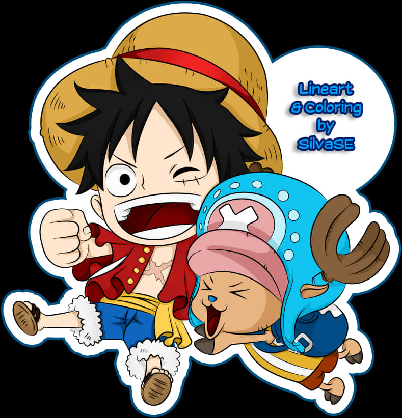 Luffy và Chopper - Nhãn dán hoạt hình Hình nền
