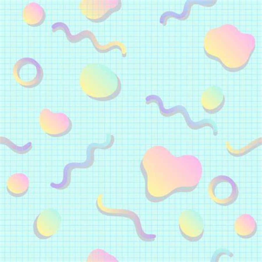 Lưới thẩm mỹ Pastel với hình cầu vồng Hình nền