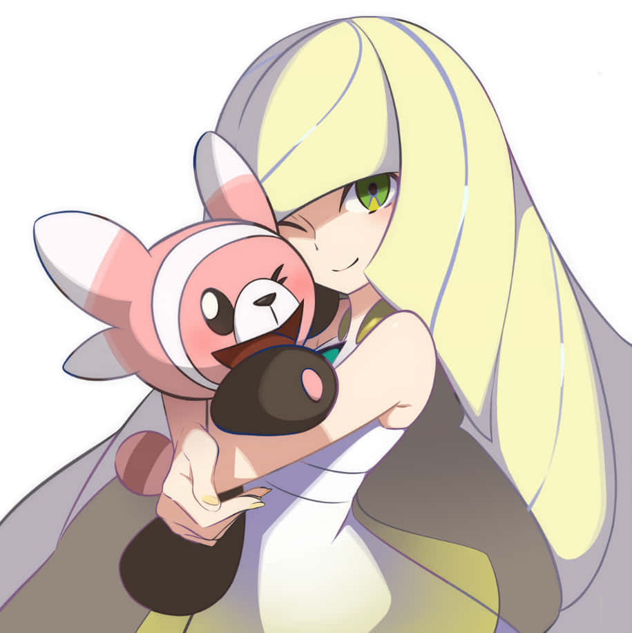 Lusamine ôm Stufful Hình nền