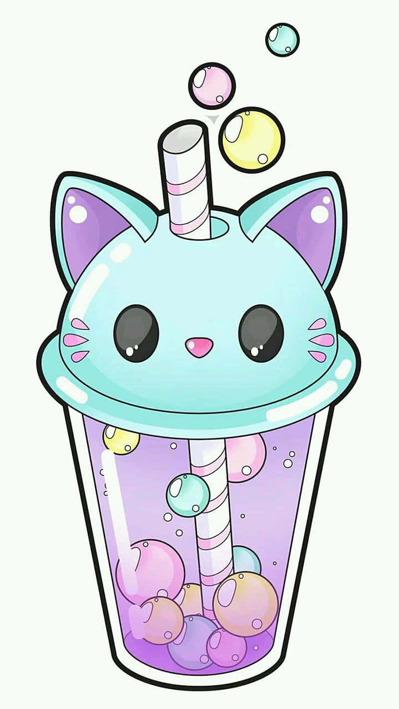 Ly Mèo Kawaii Dễ Thương Hình nền