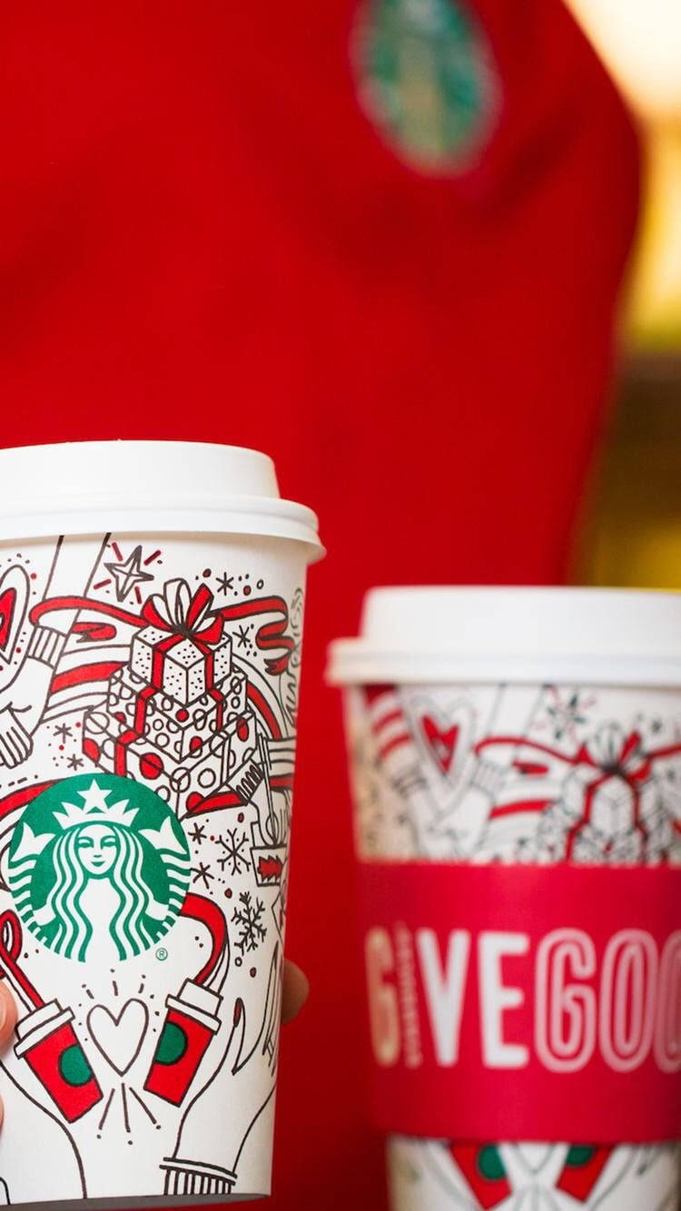Ly Starbucks Dễ Thương Phiên Bản Giáng Sinh Hình nền