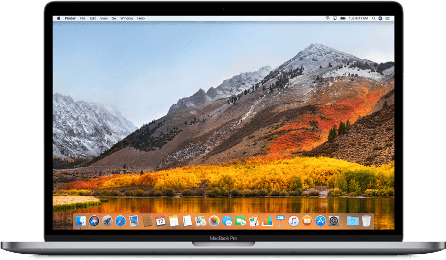 Mac Book Pro với hình nền núi non Hình nền