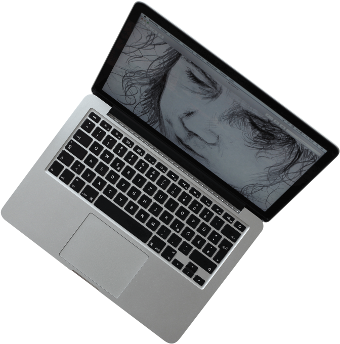 Mac Book Pro với màn hình Sketchon Hình nền