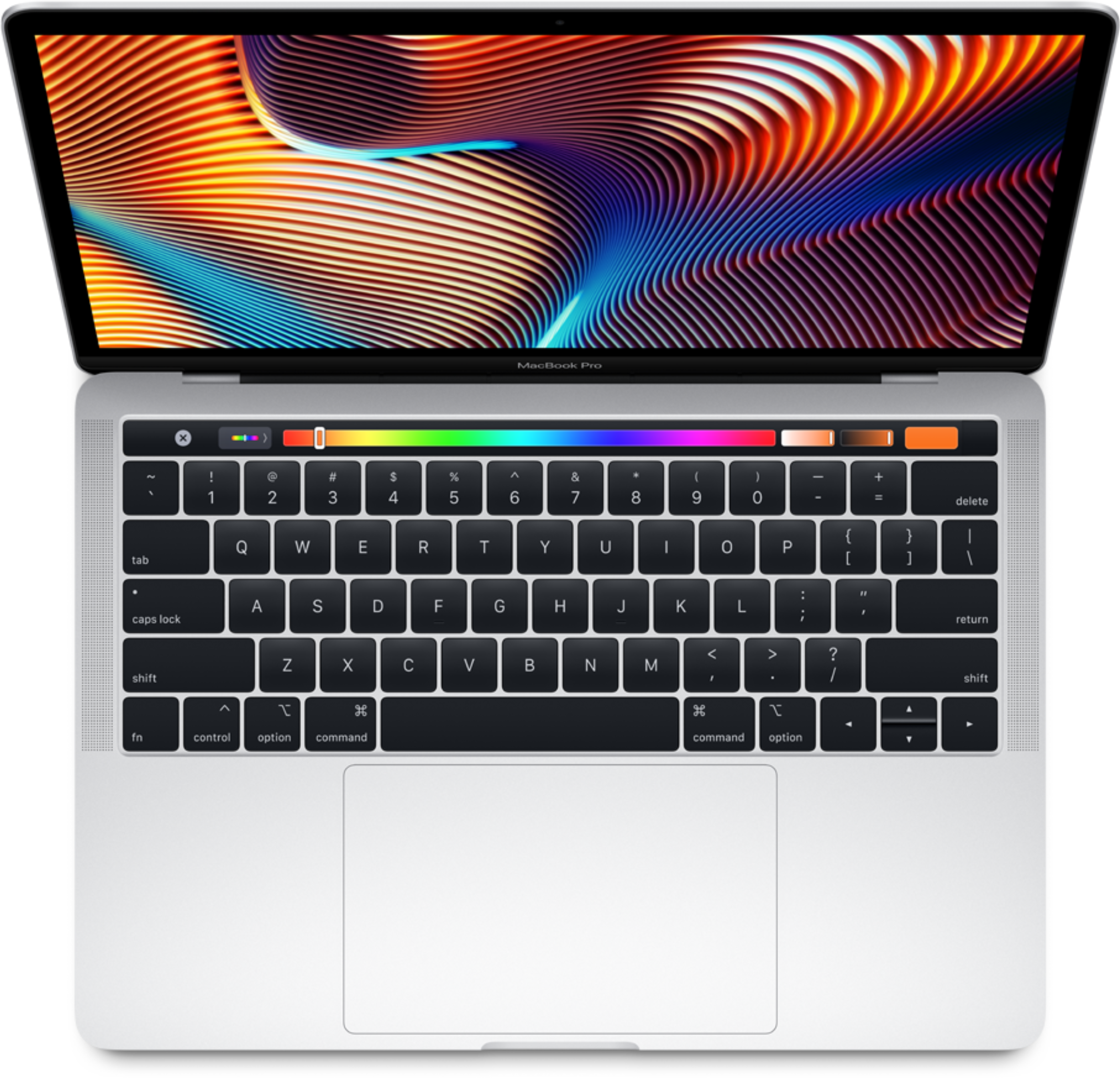 MacBook Pro với Touch Bar nhìn từ trên xuống Hình nền