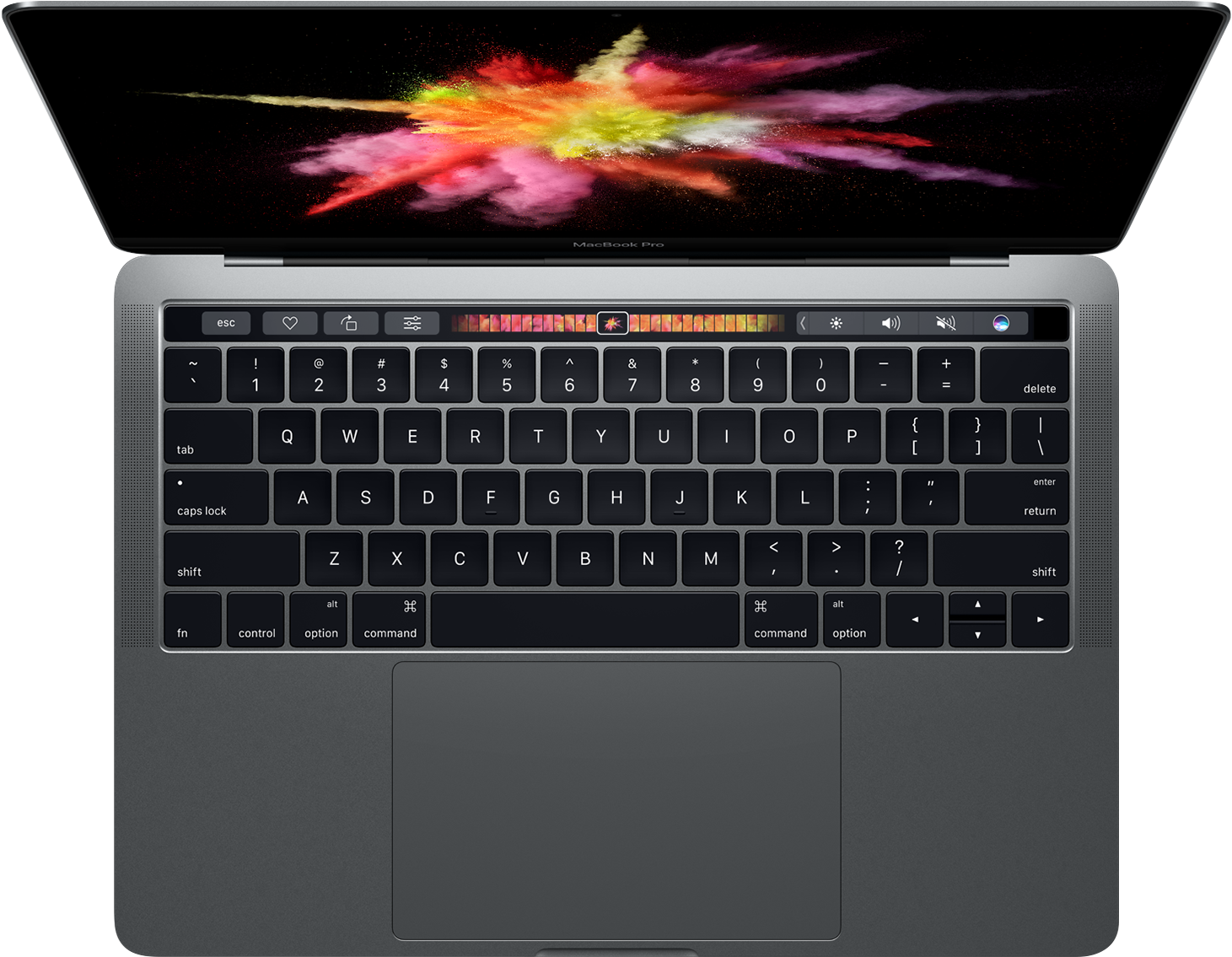 MacBook Pro với Touch Bar nhìn từ trên xuống Hình nền