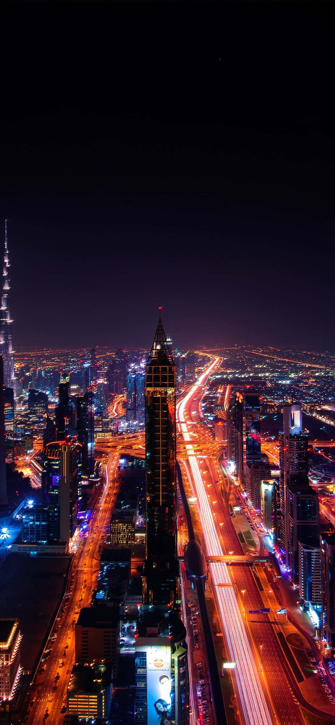 Màn hình iPhone Thành phố Dubai Về đêm Hình nền