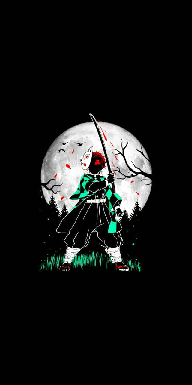 Màn hình khóa iPhone Dark Demon Slayer Hình nền