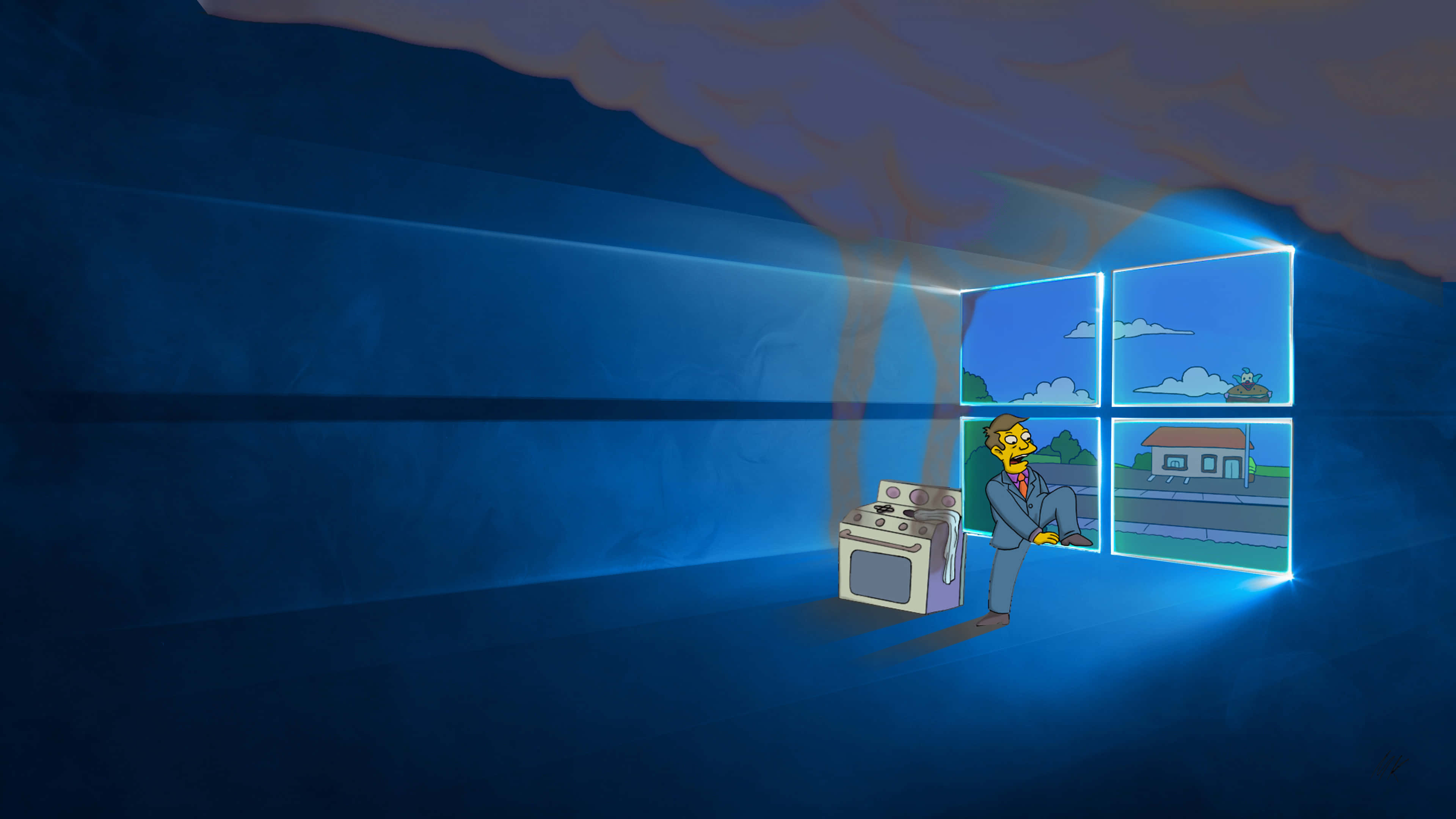 Màn hình Windows phong cách với họa tiết hoa Hình nền