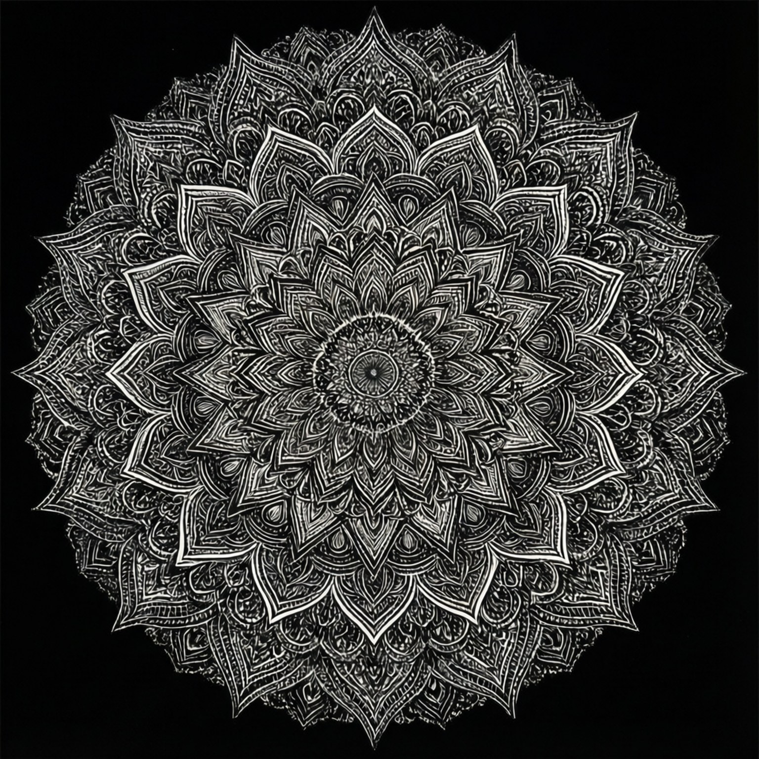 Mandala Đen Trắng Hình nền