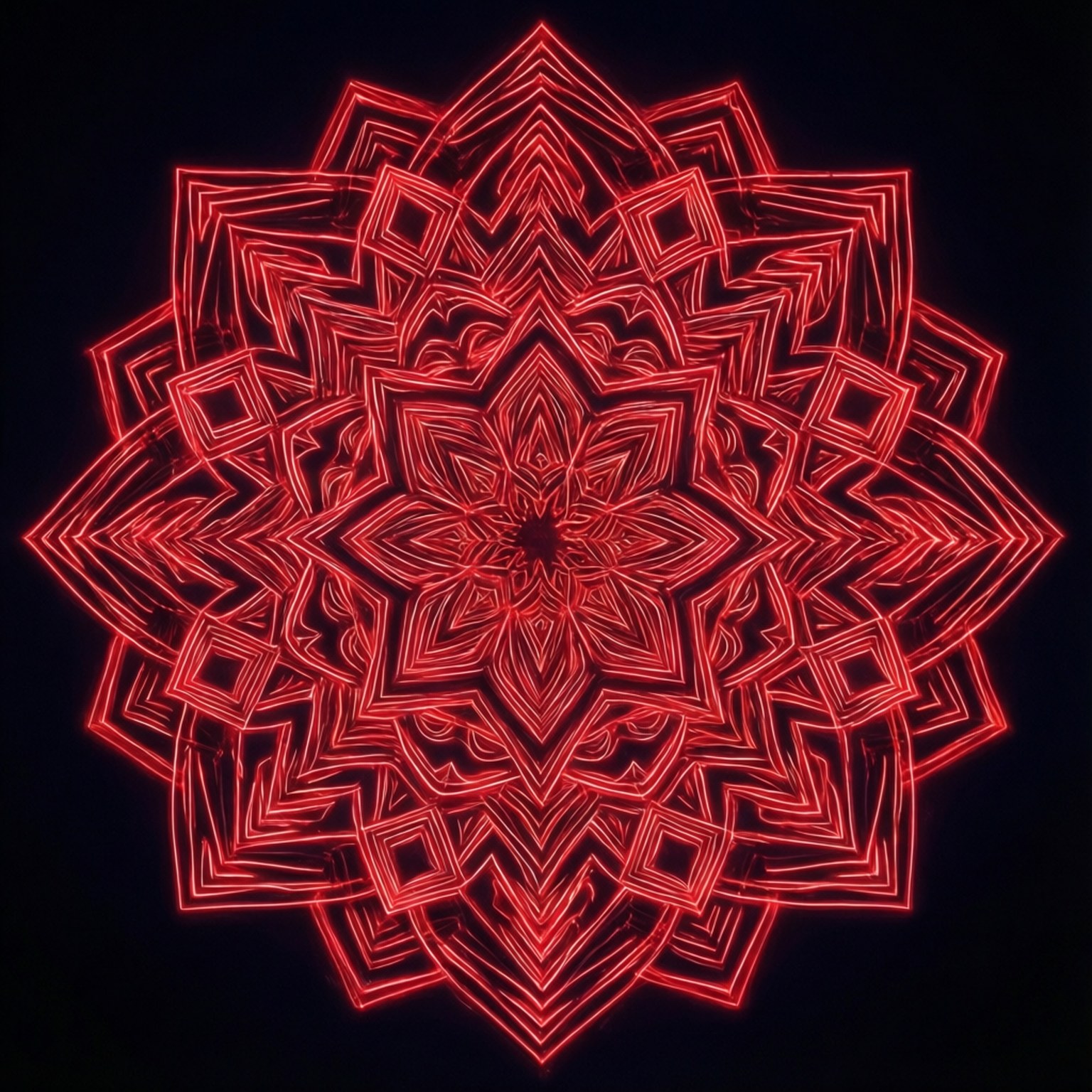 Mandala Đỏ Neon Hình nền