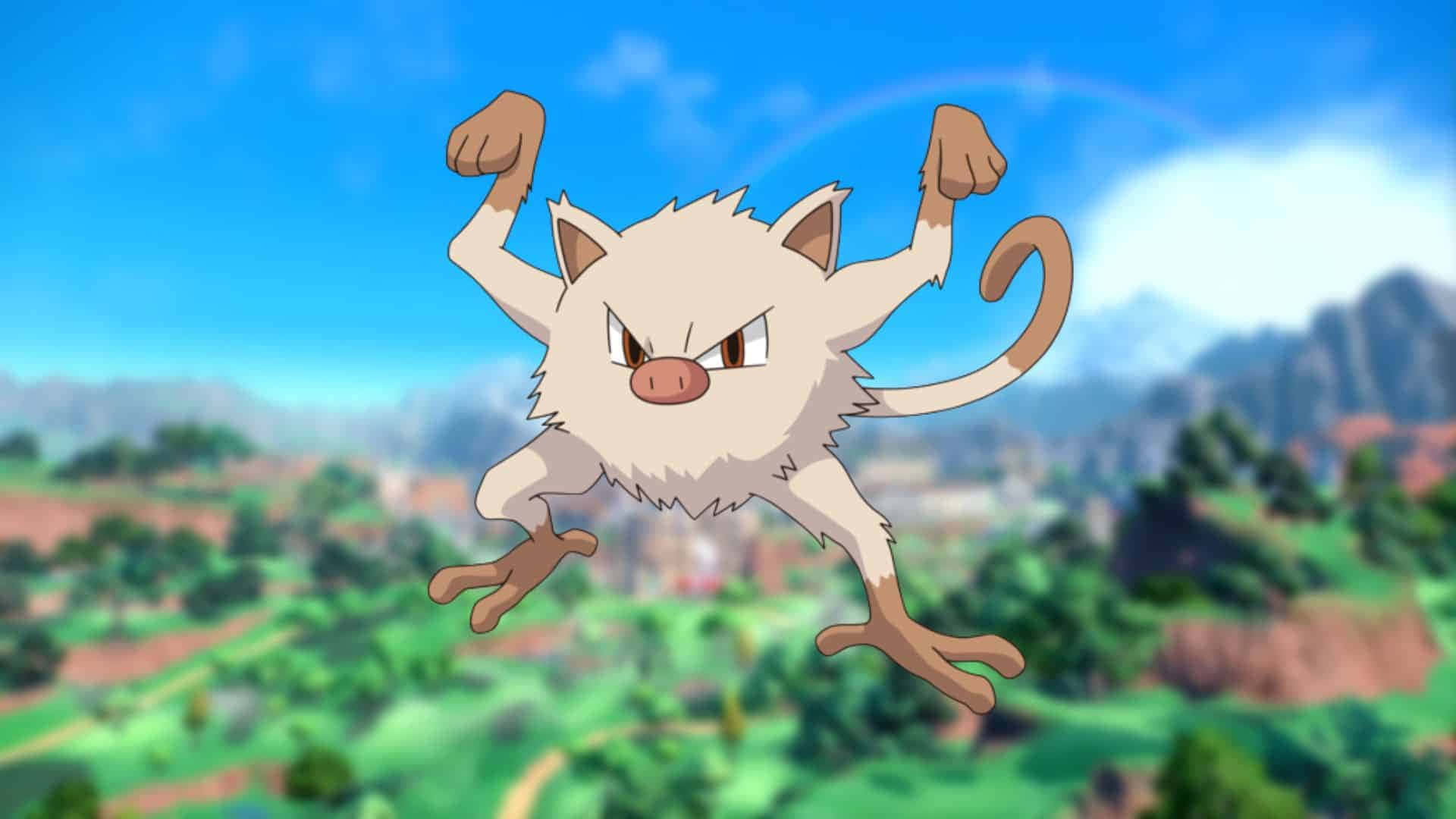 Mankey Chưa Tiến Hóa Primeape Minh Họa 2D Hình nền