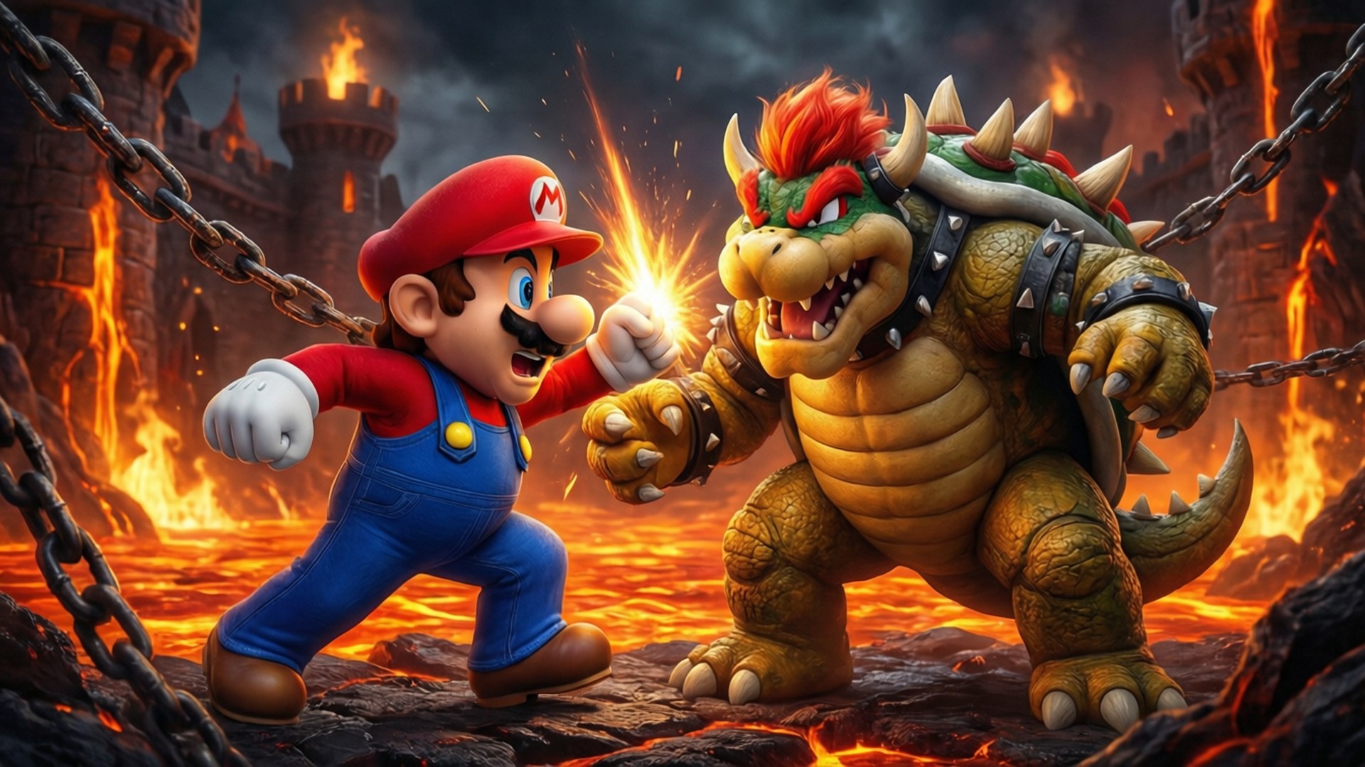 Mario đối đầu Bowser Hình nền