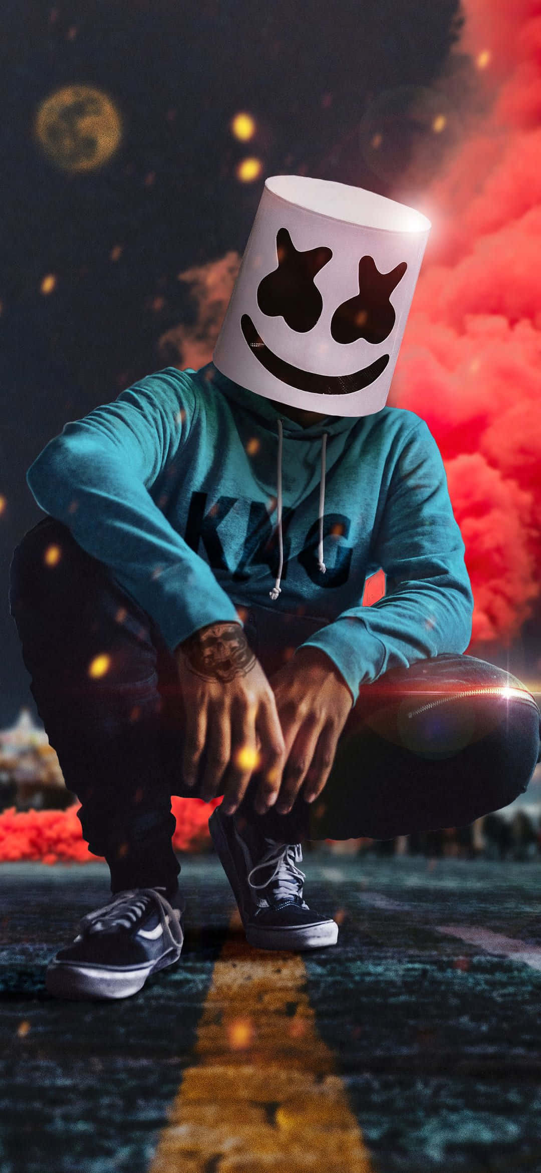 1080x2340 4K Marshmello Khói Màu Sắc Hình nền