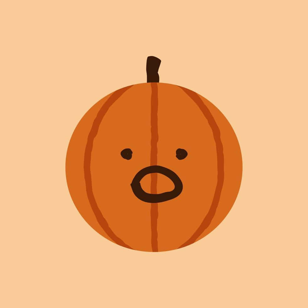 Mặt bí ngô Halloween dễ thương thẩm mỹ với biểu cảm sốc Hình nền