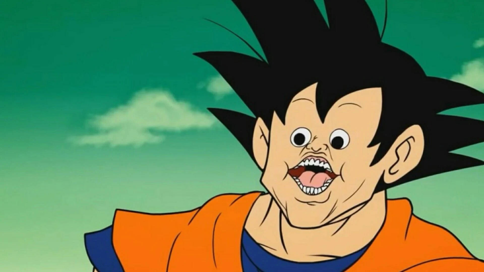 Mặt meme Goku anime hài hước Hình nền