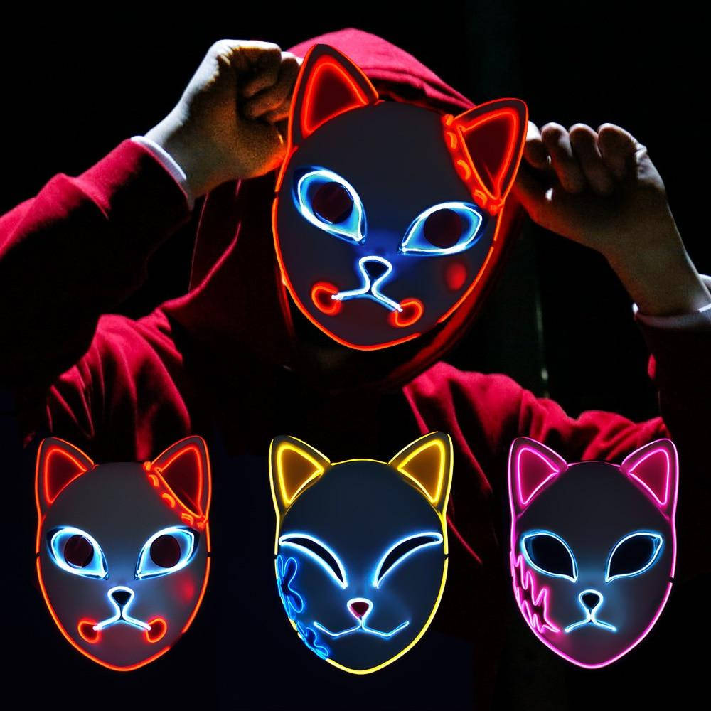 Mặt nạ Diệt Quỷ Ánh Sáng Neon Hình nền