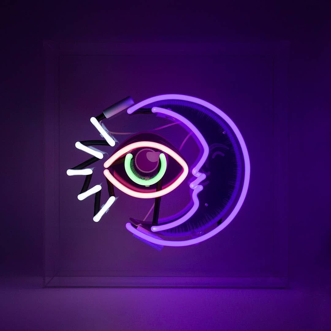 Mắt Đơn Mặt Trăng Neon Hình nền