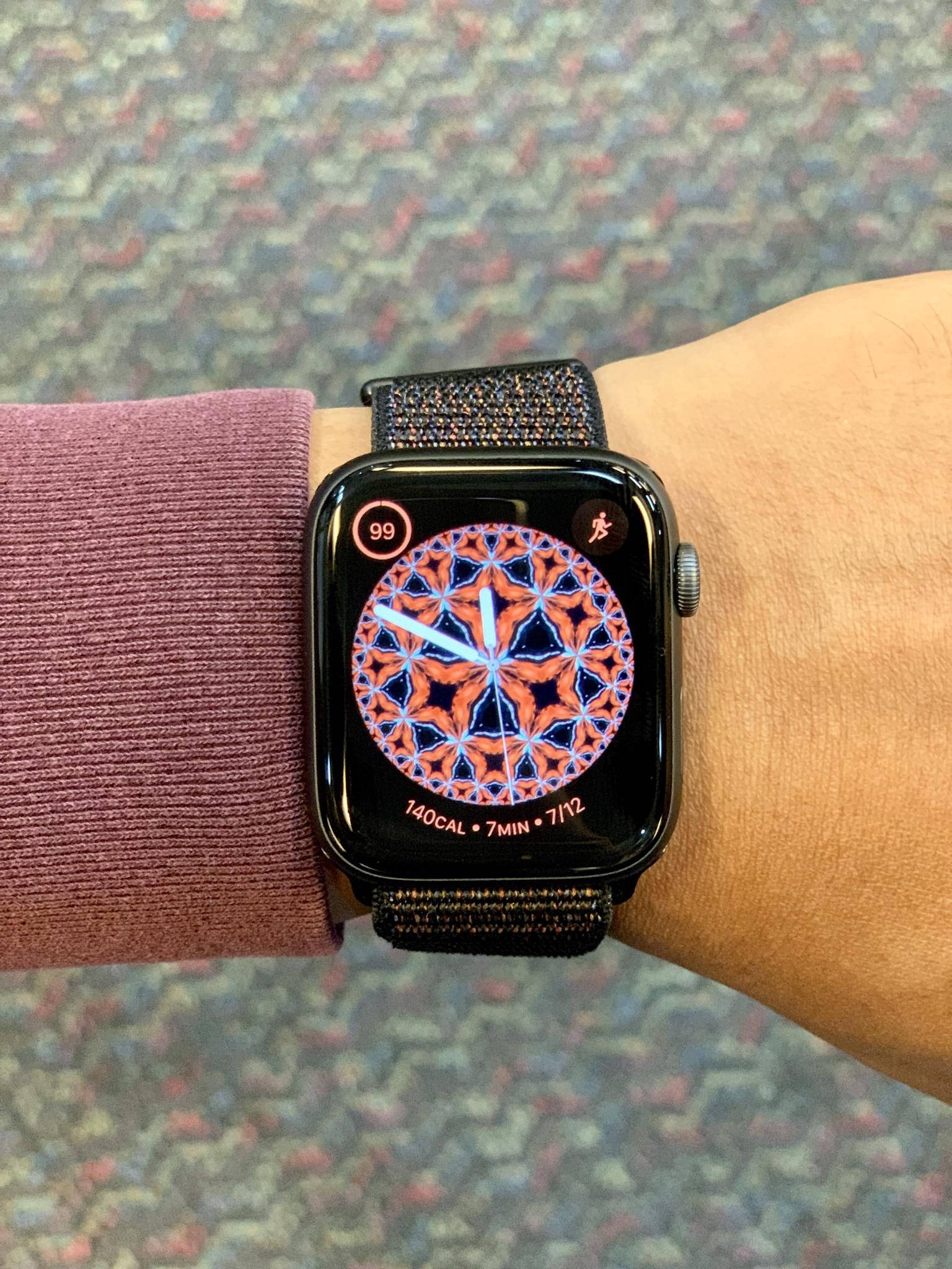 Mặt đồng hồ Apple Watch hoa văn kính vạn hoa Hình nền