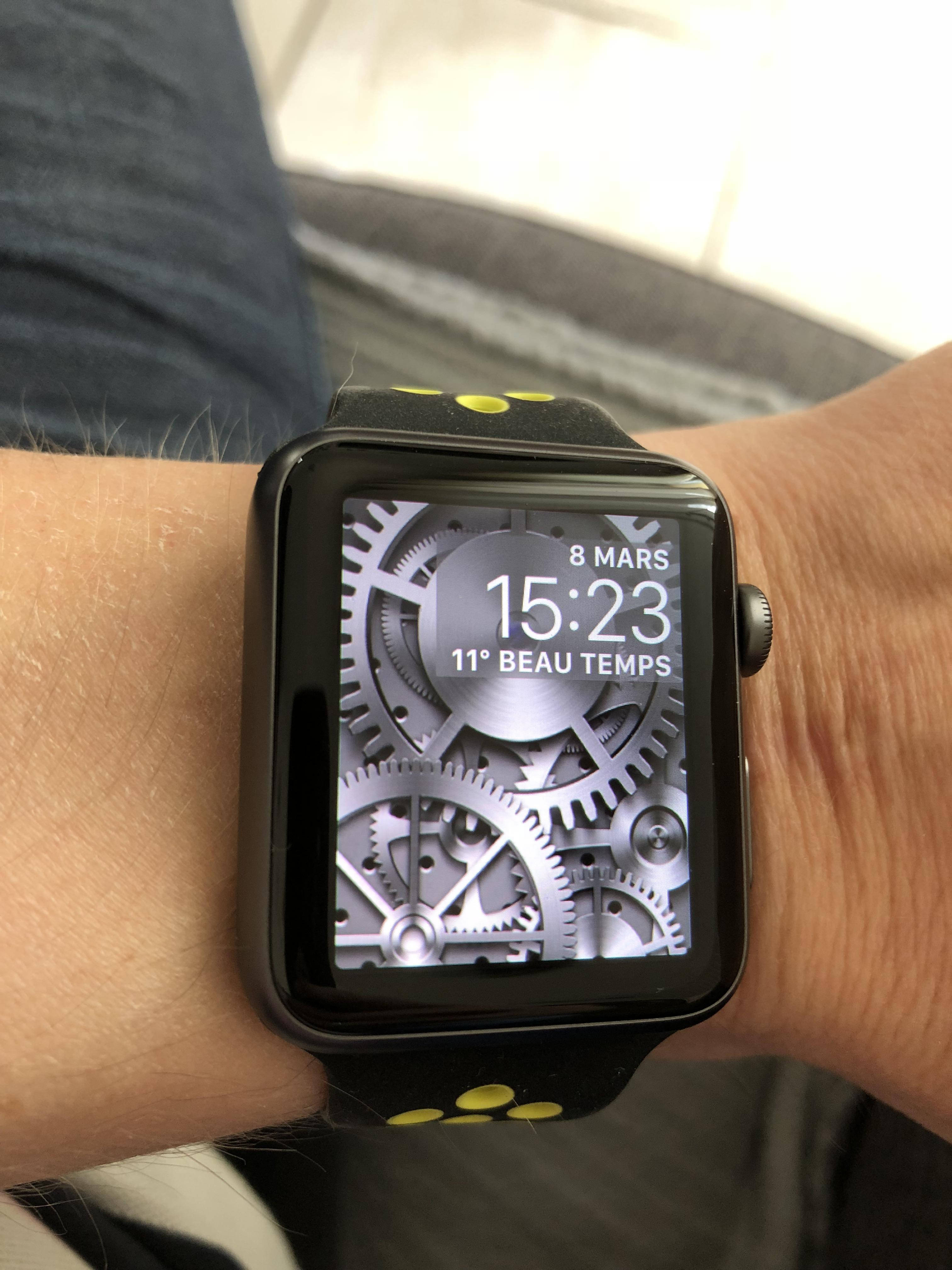 Mặt đồng hồ Apple Watch thiết kế bánh răng cơ khí Hình nền