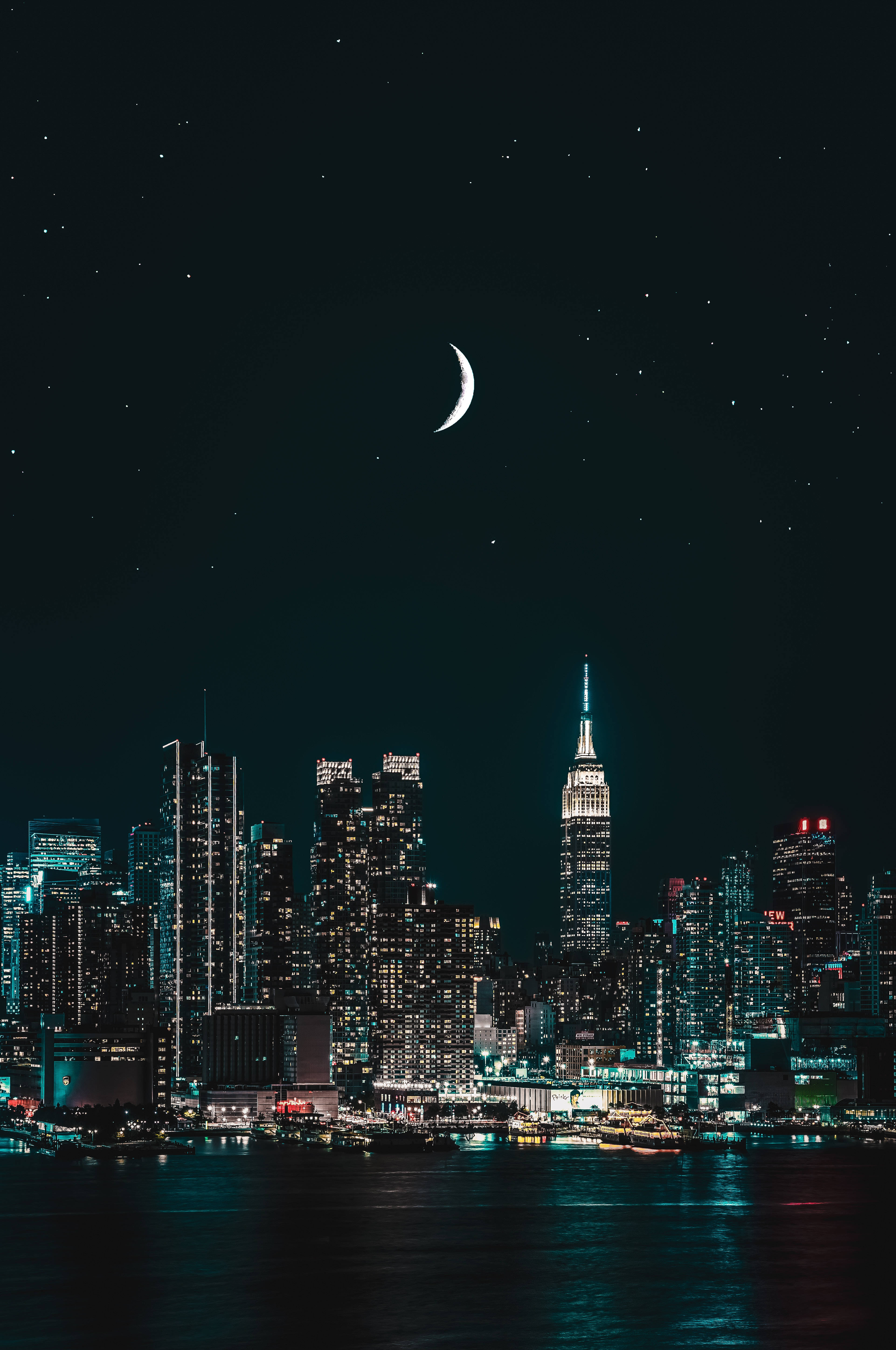 Mặt Trăng Và Đêm New York iPhone Hình nền