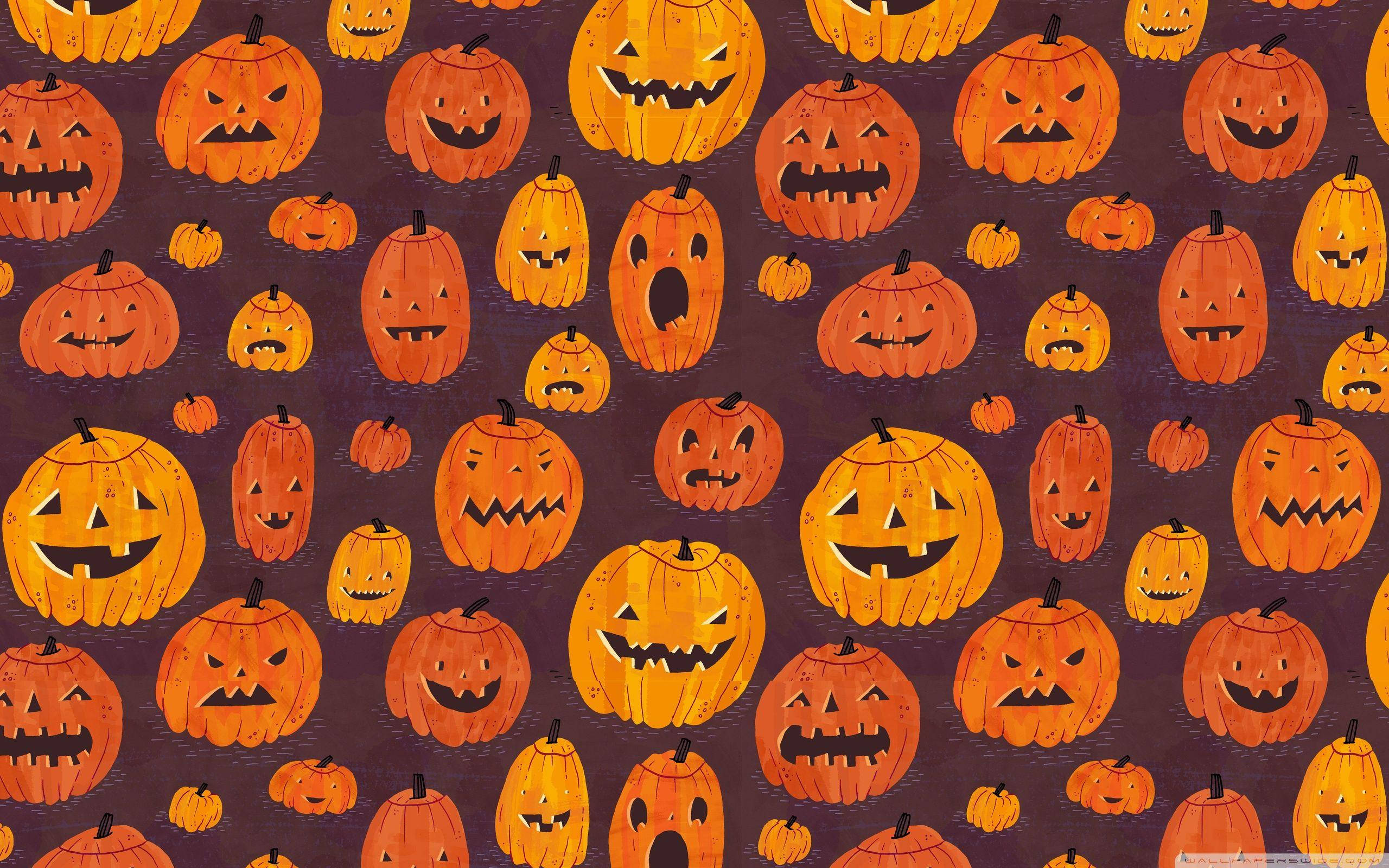 Mẫu Bí Ngô Halloween Dễ Thương Hình nền