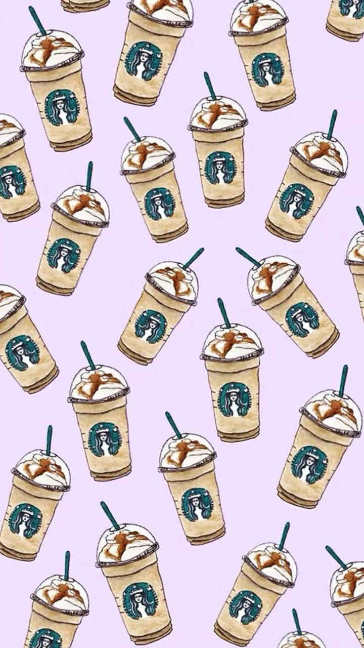 Mẫu đồ uống caramel Starbucks dễ thương Hình nền