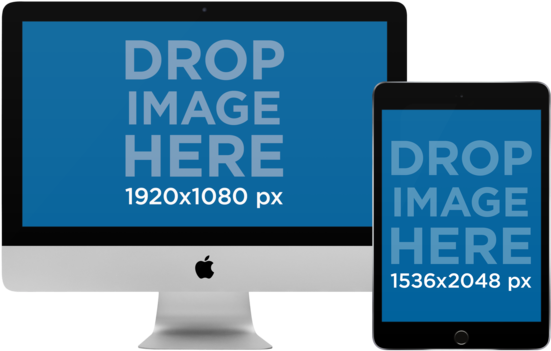 Mẫu Mockup iMac và iPad Hình nền