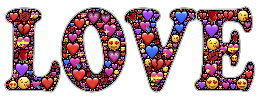 Màu sắc Emoji Yêu Thương Văn Bản Hình nền