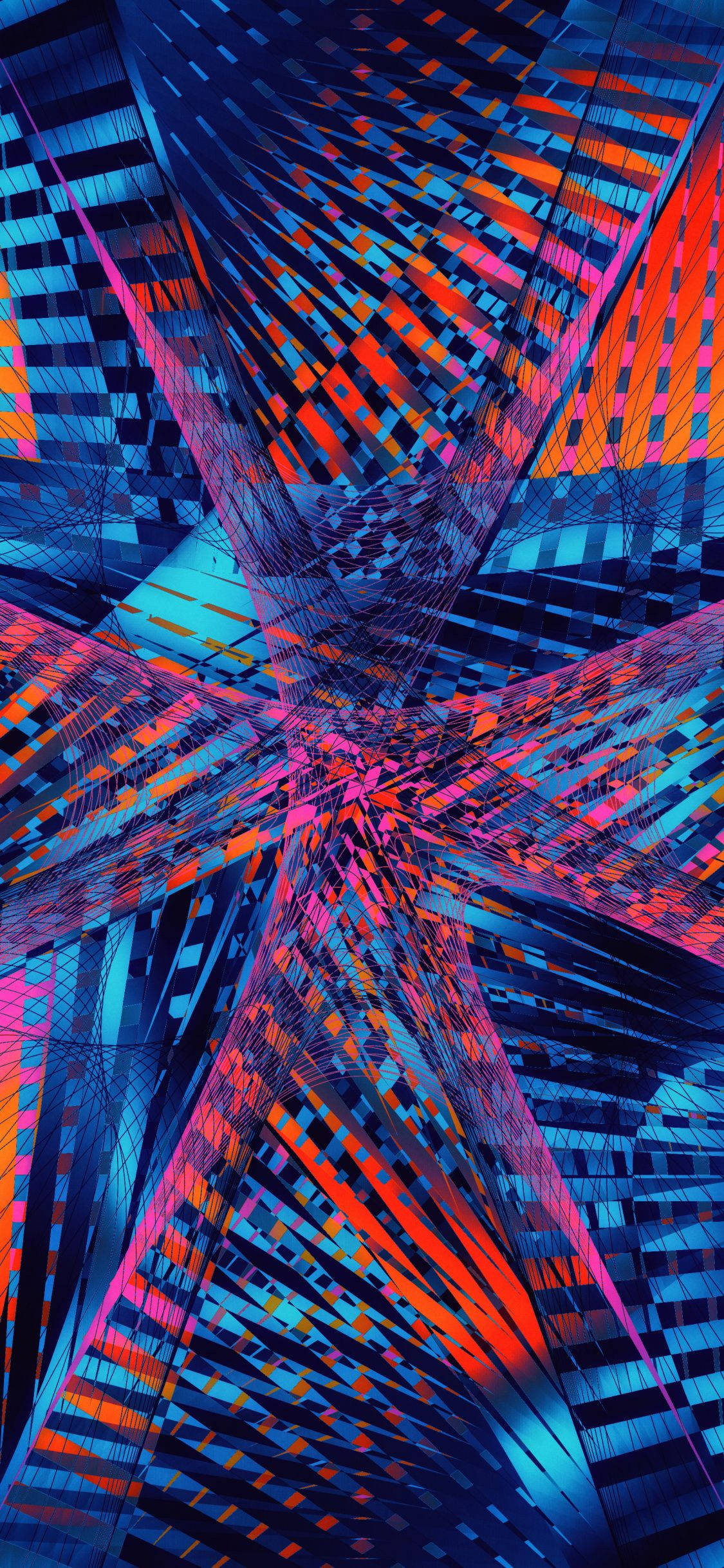 Màu sắc hòa quyện trong một fractal lấy cảm hứng từ glitch bắt mắt Hình nền