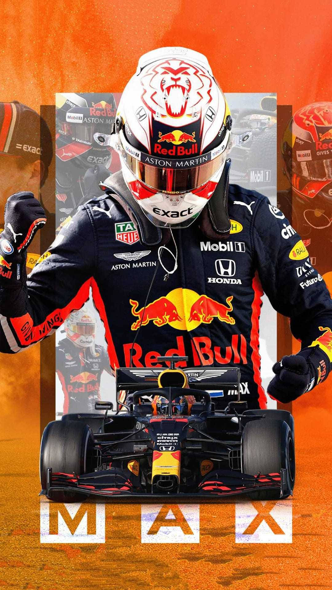 Max Verstappen đua xe với chiếc Red Bull đặc trưng Hình nền