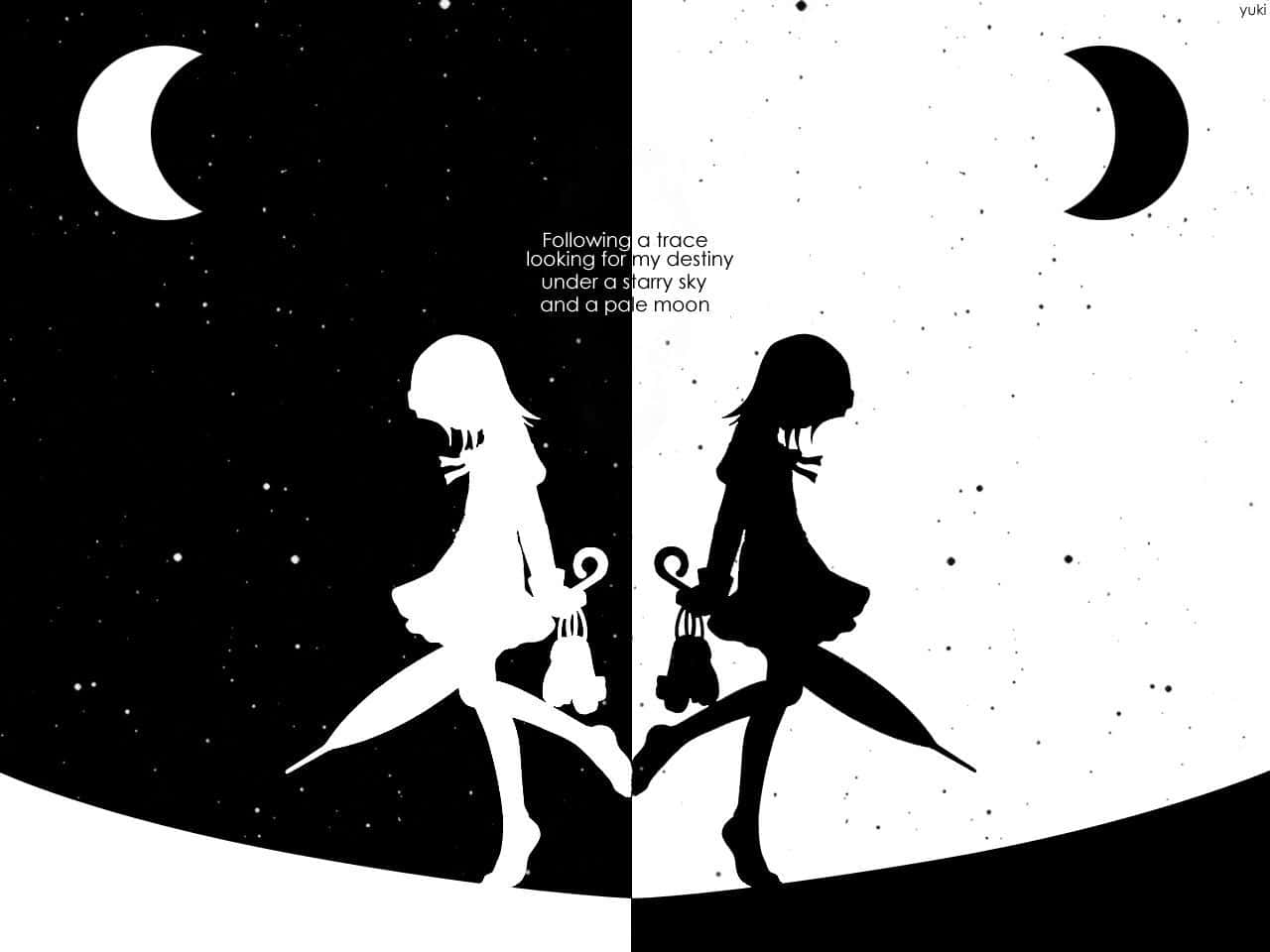 Máy Tính Anime Đen Trắng Thẩm Mỹ Hình nền