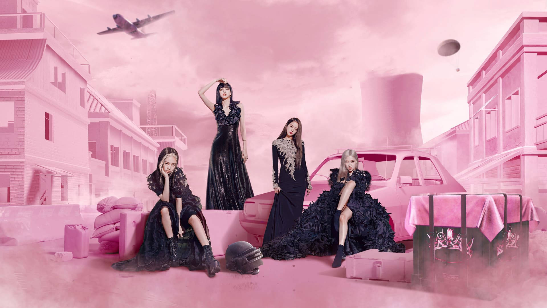 Máy tính để bàn Blackpink Váy đen Hình nền