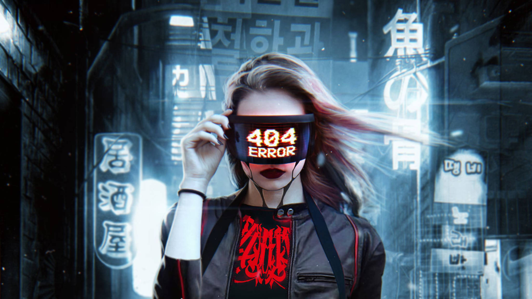 Máy Tính Để Bàn Thẩm Mỹ Tương Lai Cyberpunk Hình nền