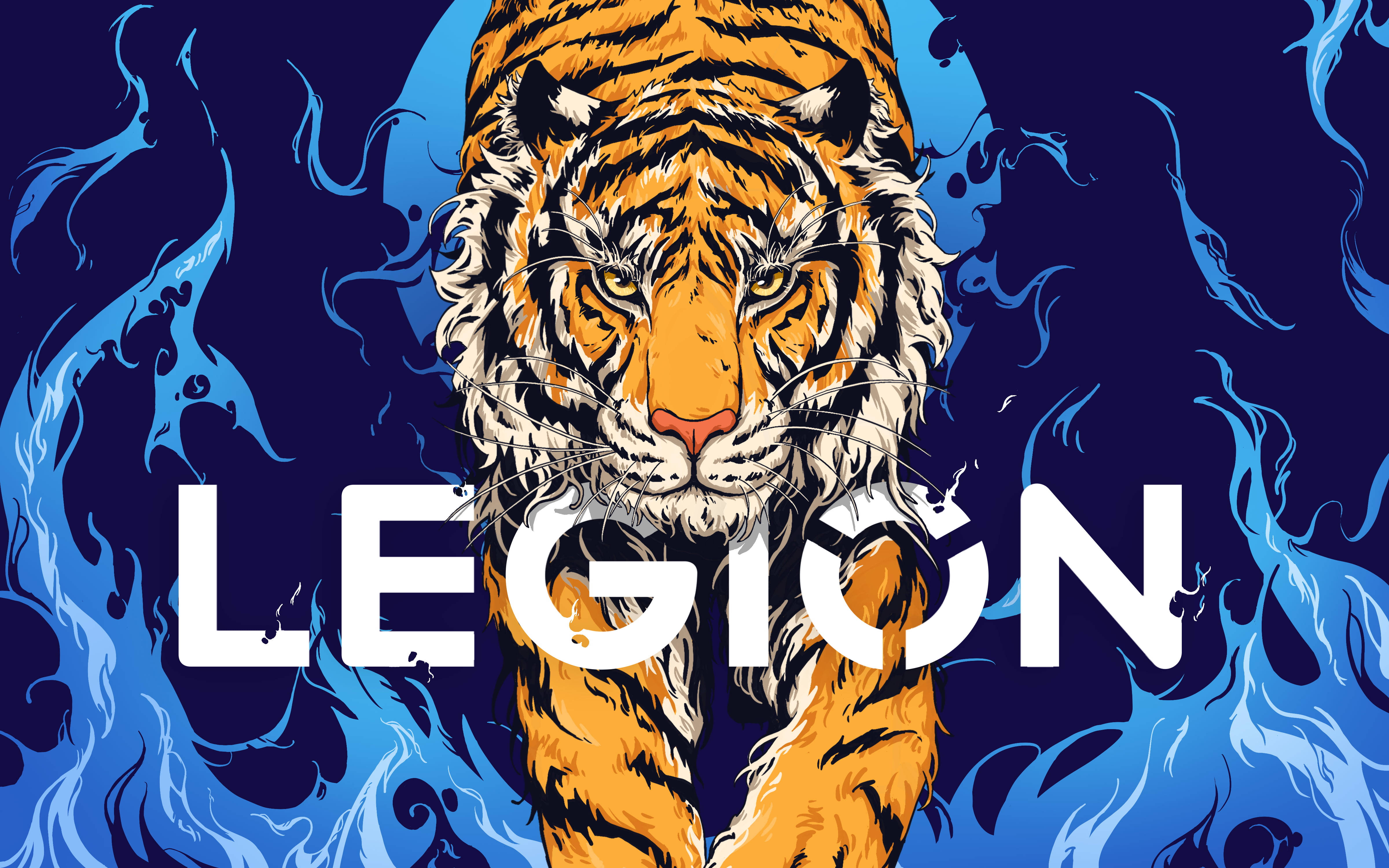 Máy Tính Xách Tay Chơi Game Lenovo Legion Với Hổ Hình nền