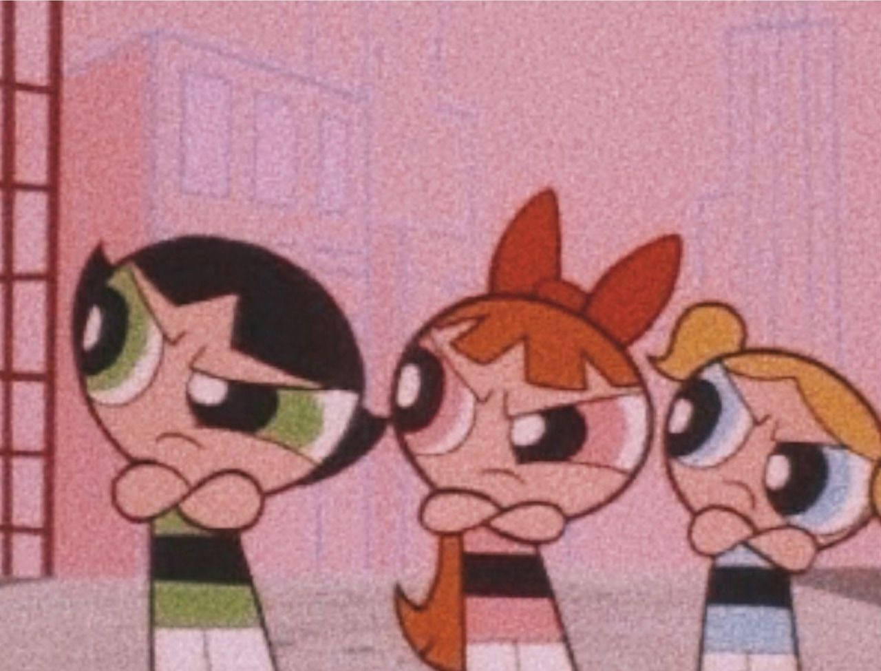 Máy tính xách tay phong cách Indie với hình nền Powerpuff Girls Hình nền