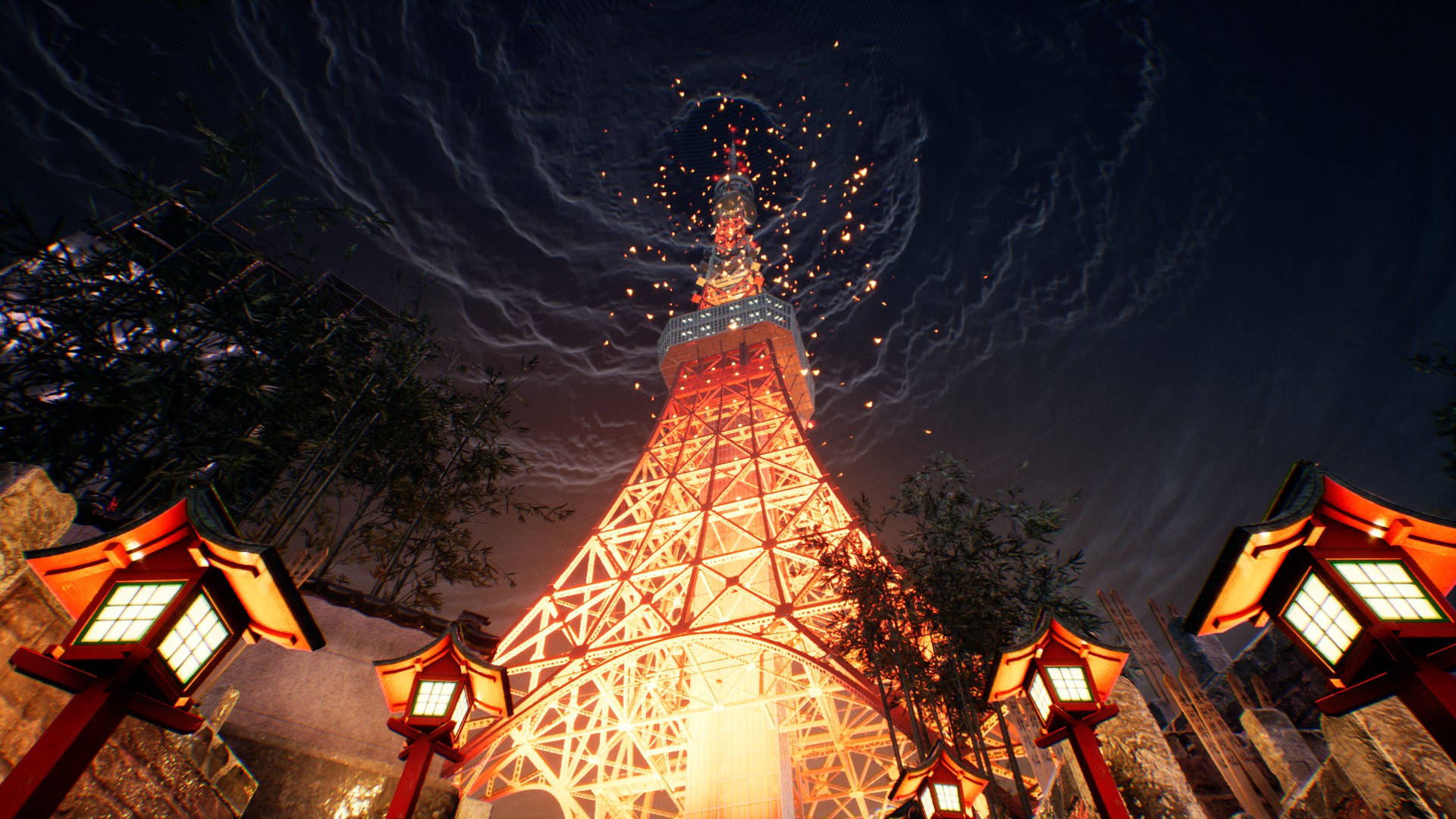 Mây Xoáy Ghostwire Tokyo Hình nền