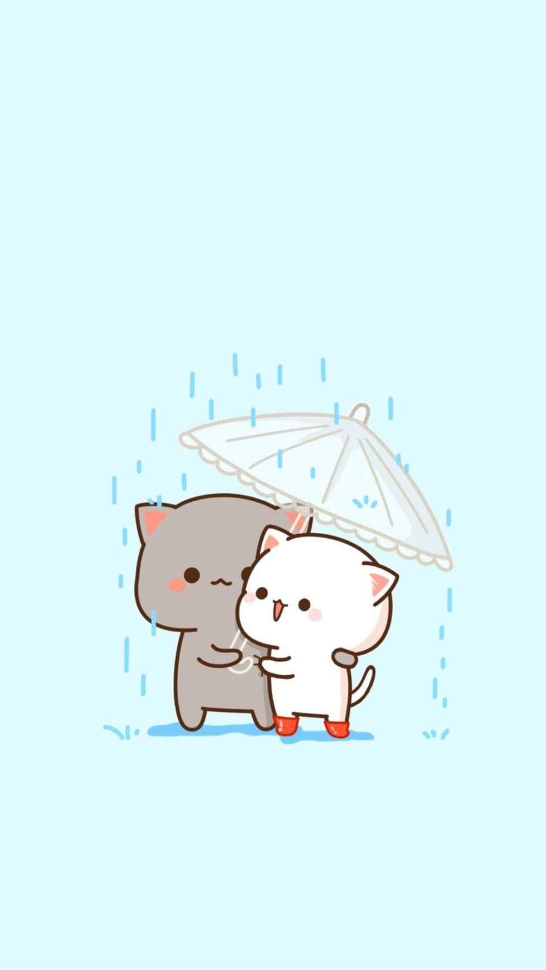 Mèo Anime Kawaii Mochi Dễ Thương Hình nền