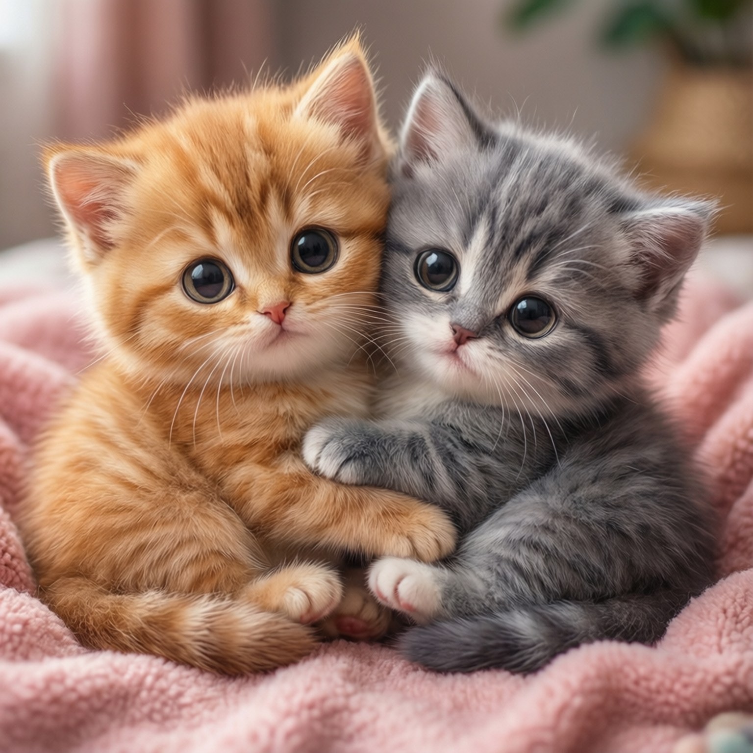 Mèo Con Mũm Mĩm Thân Thiết Hình nền