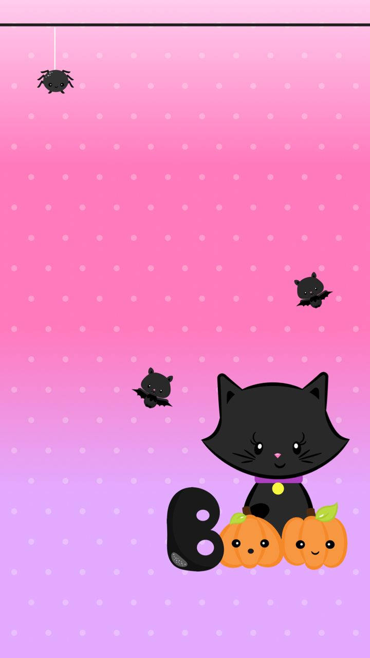 Mèo đen Halloween dễ thương Hình nền