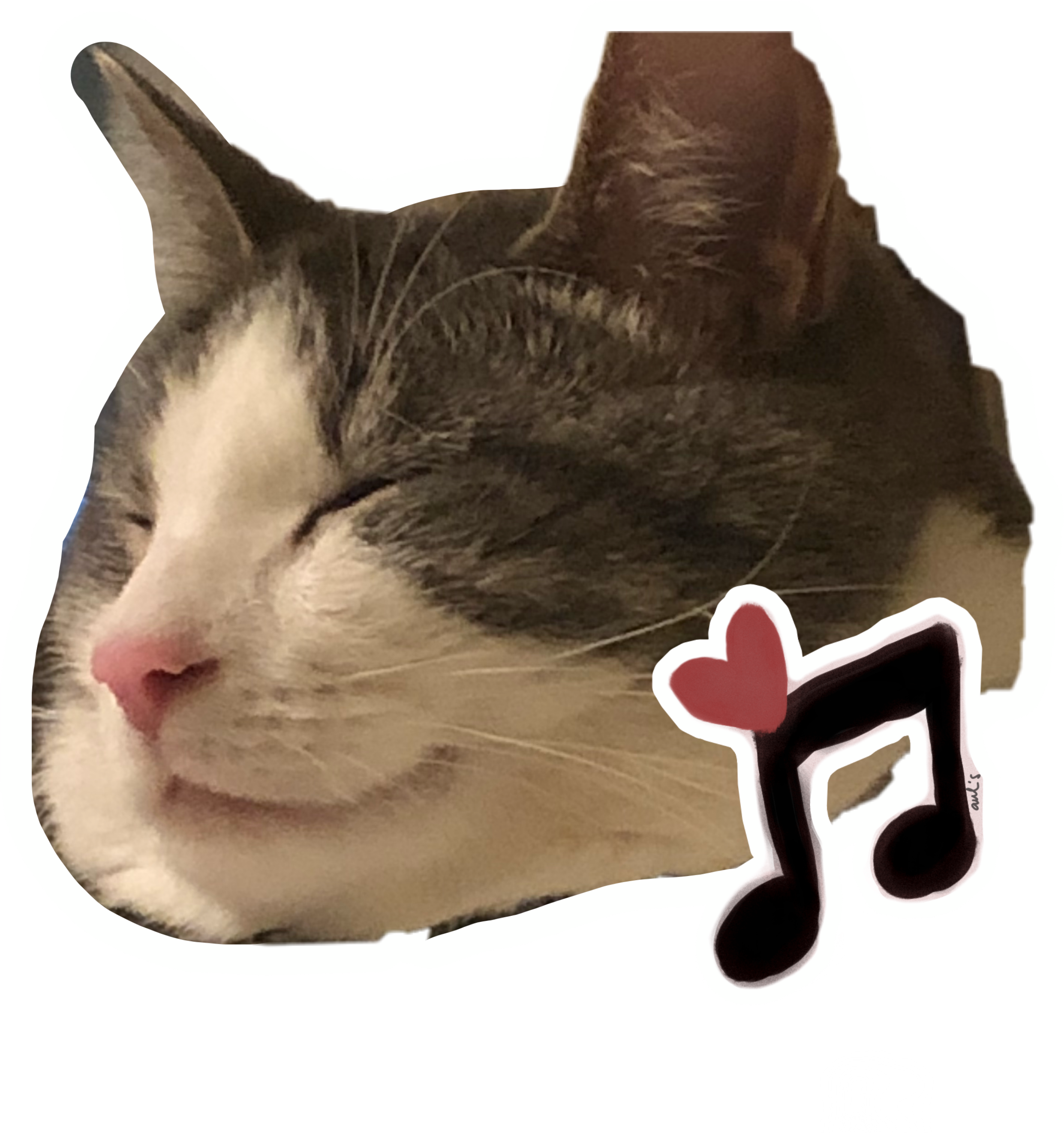 Mèo Hạnh Phúc Tình Yêu Âm Nhạc Sticker.PNG Hình nền