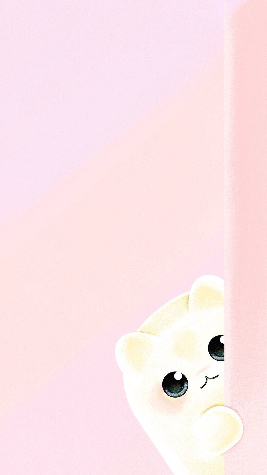 Mèo hồng kawaii ló ra Hình nền